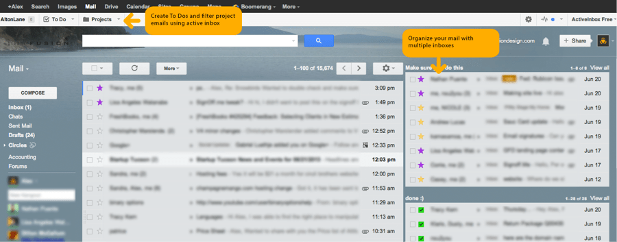 Business web app to make use of google's gmail